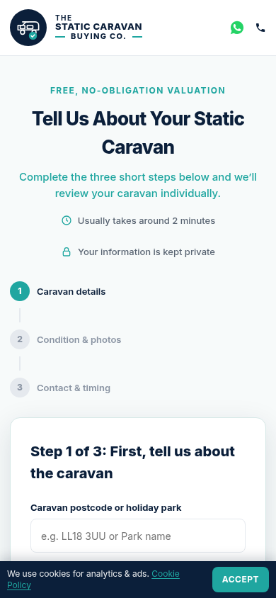 Valuation funnel mobile preview